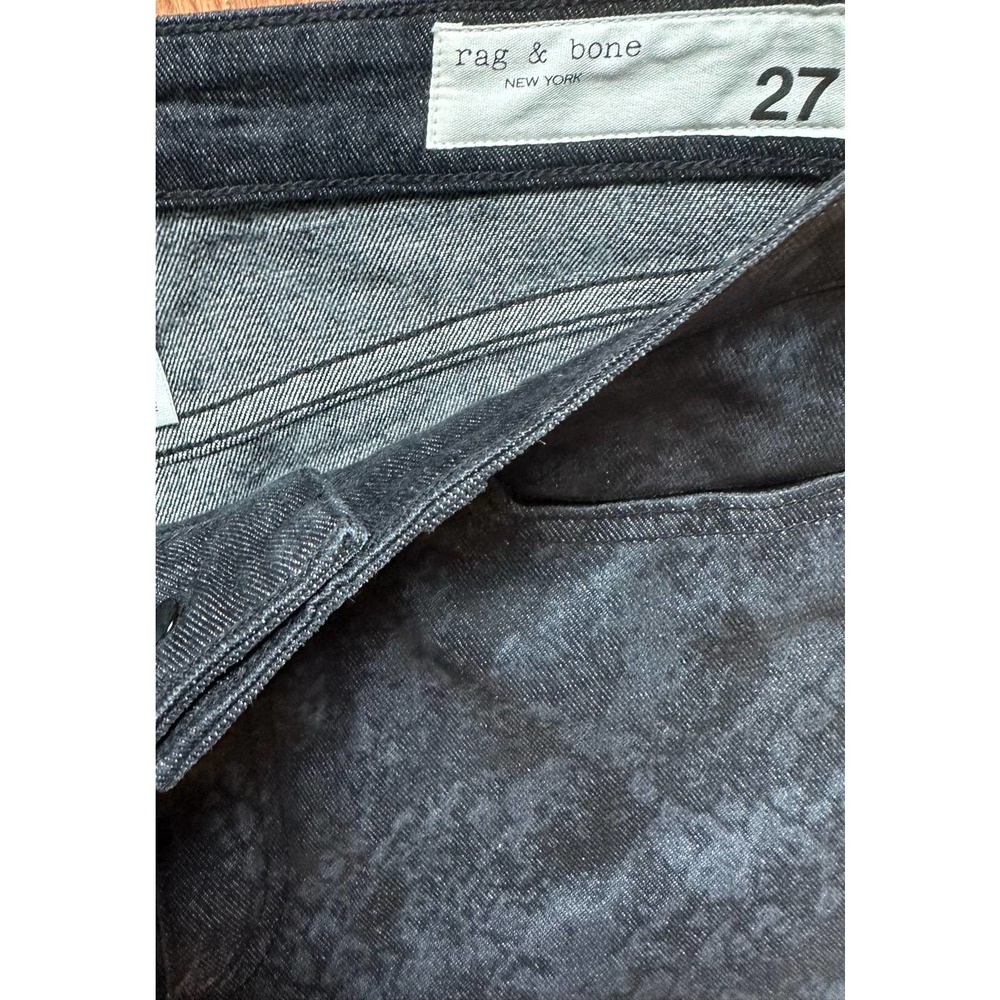 NEW RAG & BONE Sz27 NINA HIGH-RISE COATED SNAKEFOIL ANKLE STRETCH JEANS - Picture 6 of 11